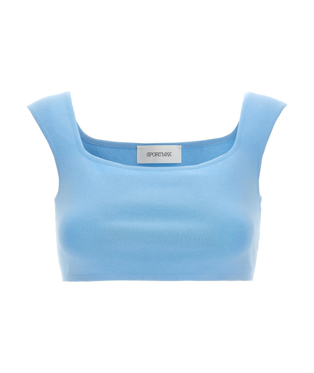 SPORTMAX Голубая майка, фото 1