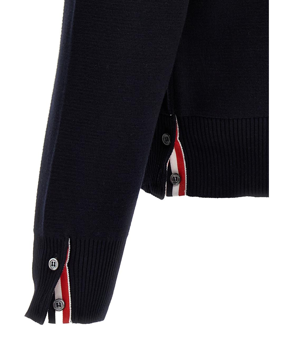 THOM BROWNE Темно-синий хлопковый джемпер / свитер, фото 4