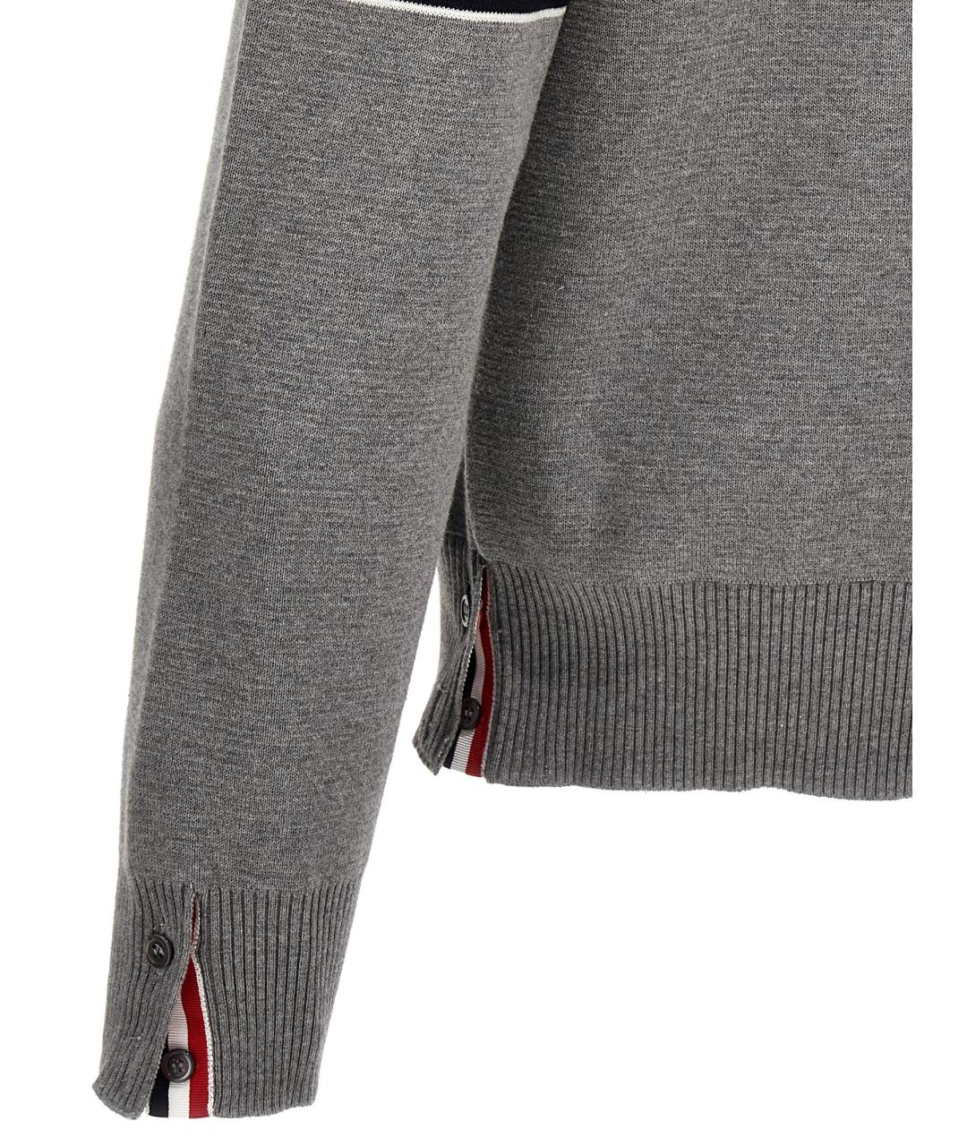 THOM BROWNE Серый хлопковый джемпер / свитер, фото 4