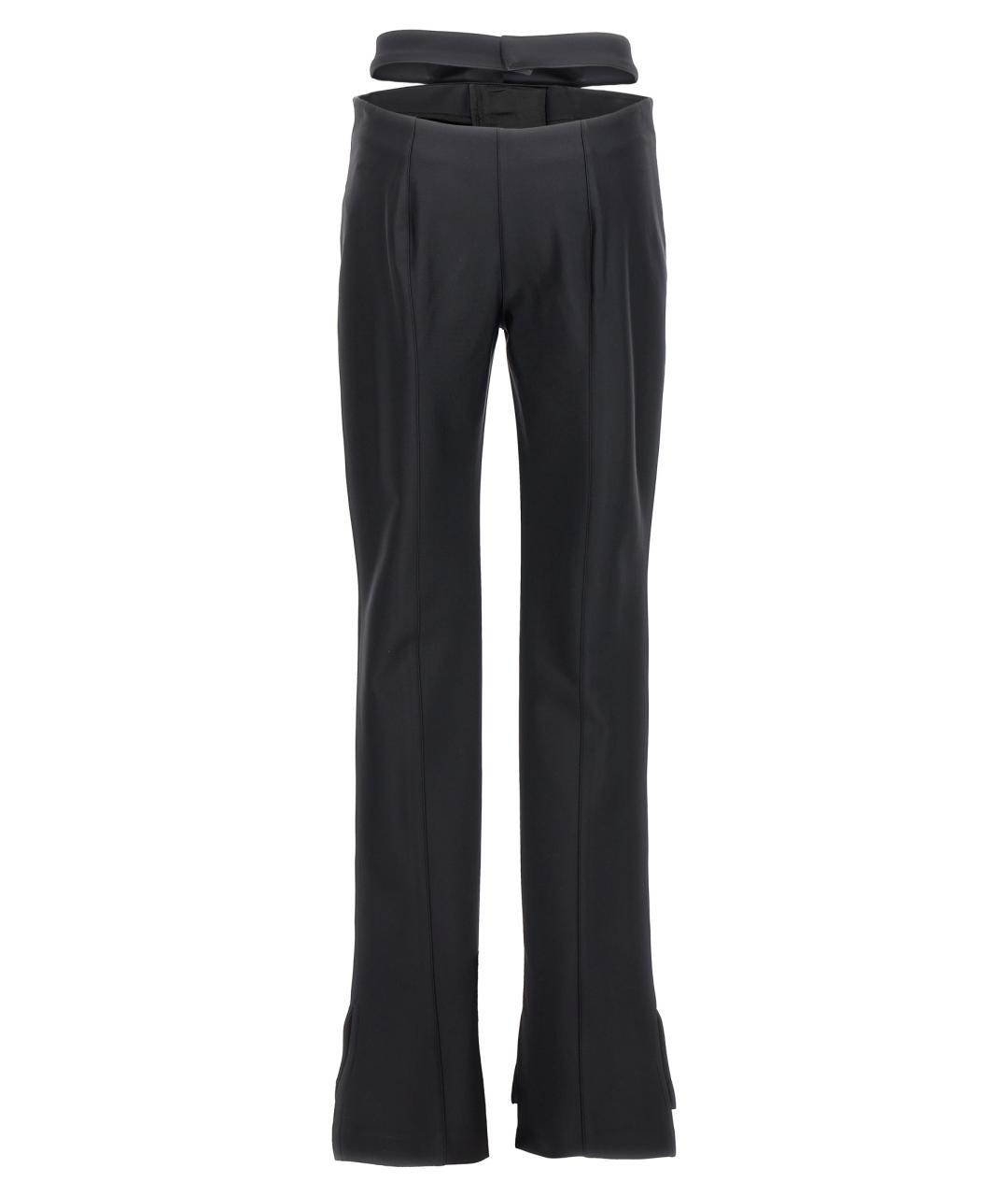 MUGLER Черные полиамидовые прямые брюки, фото 2