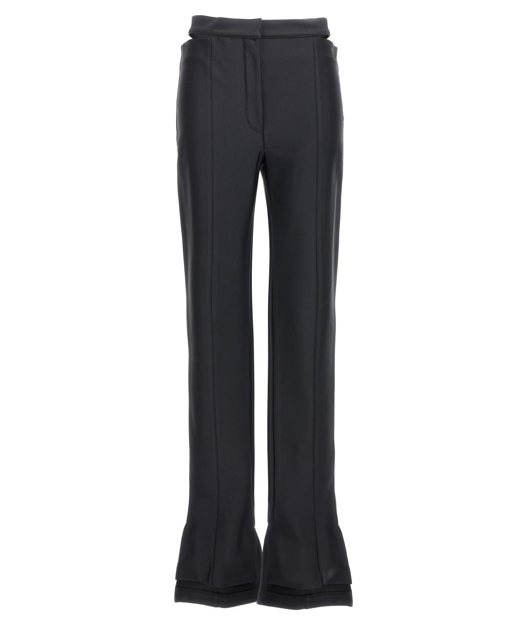 MUGLER Черные полиамидовые прямые брюки, фото 1