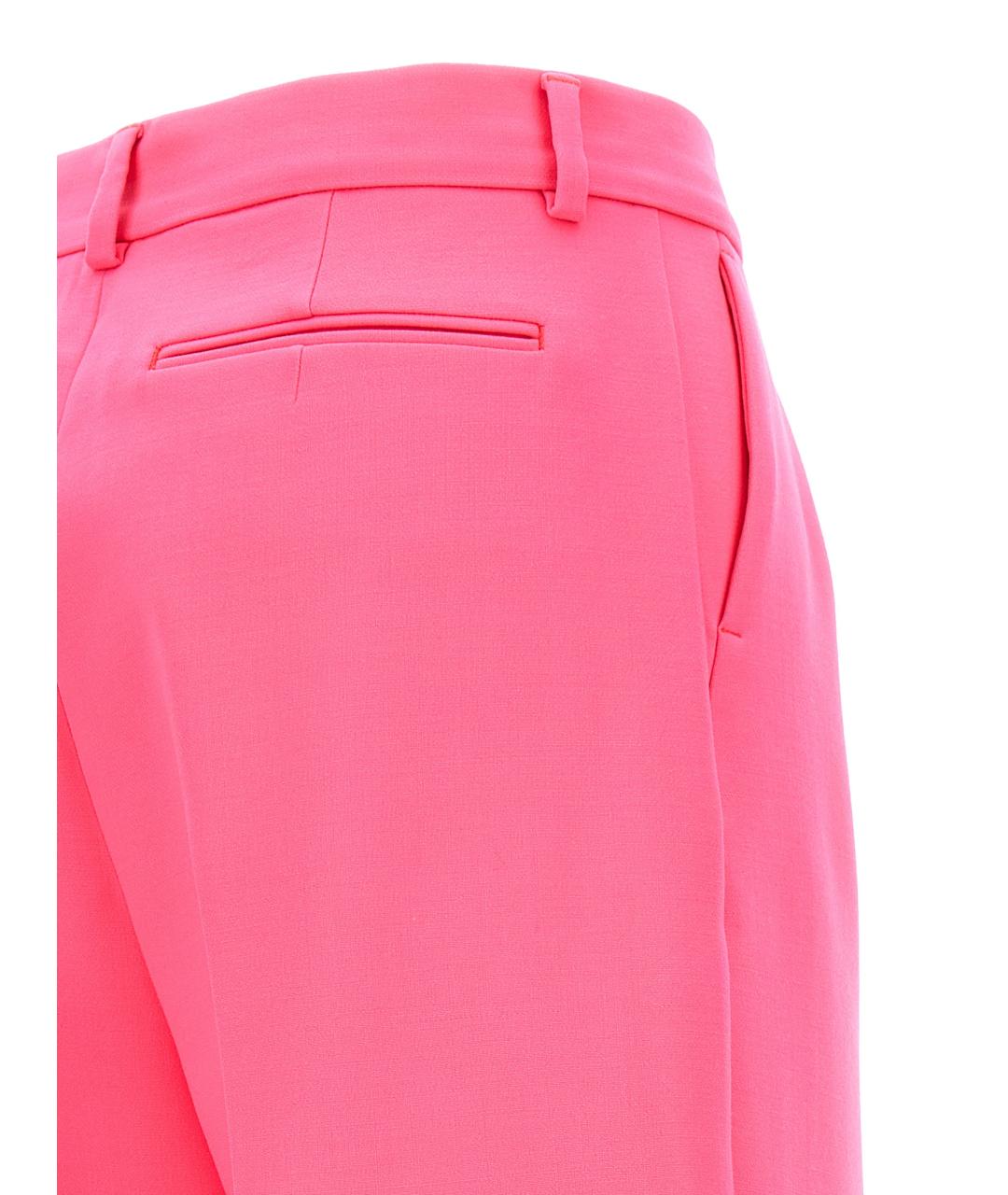 SPORTMAX Фуксия шерстяные прямые брюки, фото 4