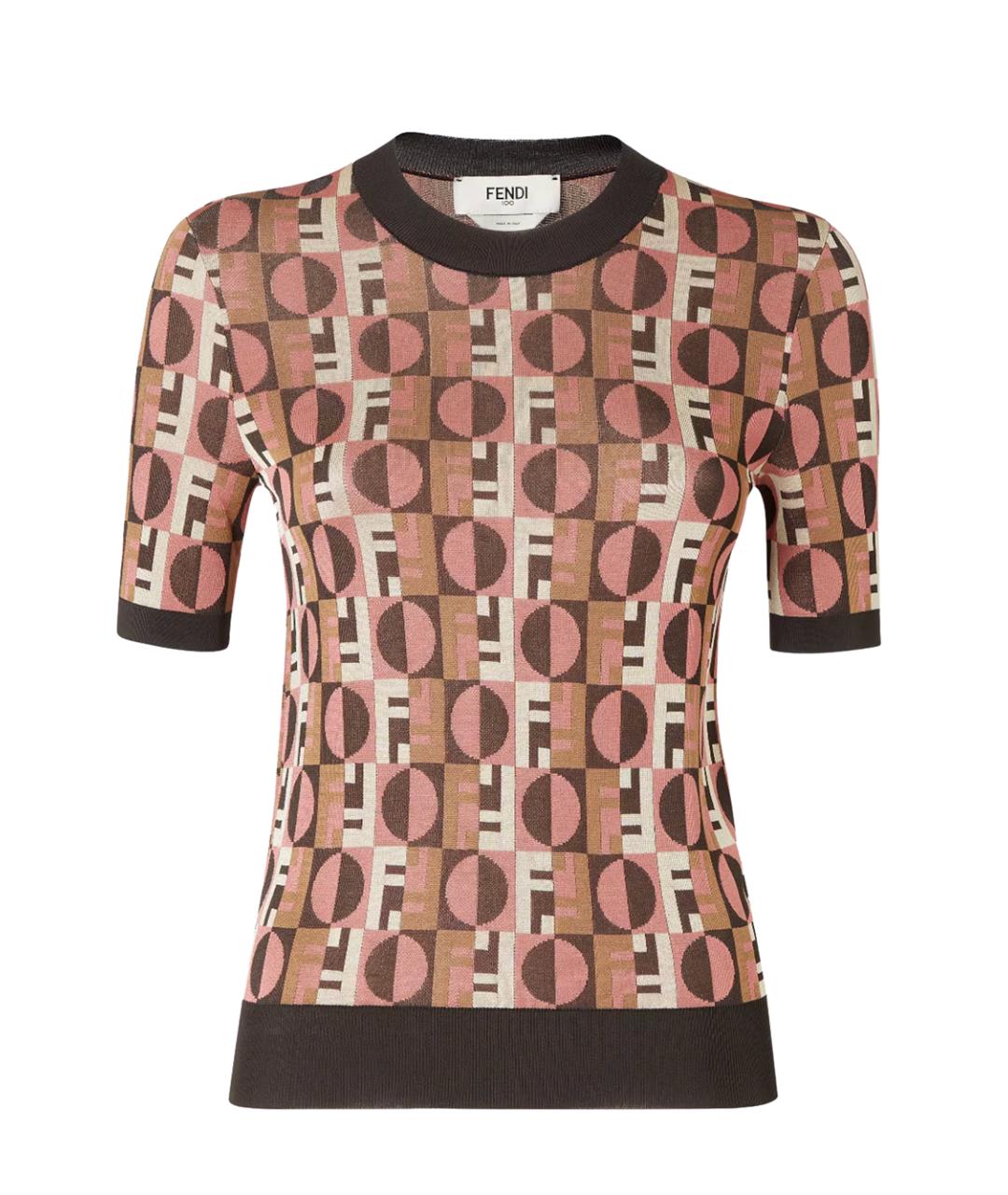 FENDI Мульти хлопковая футболка, фото 1