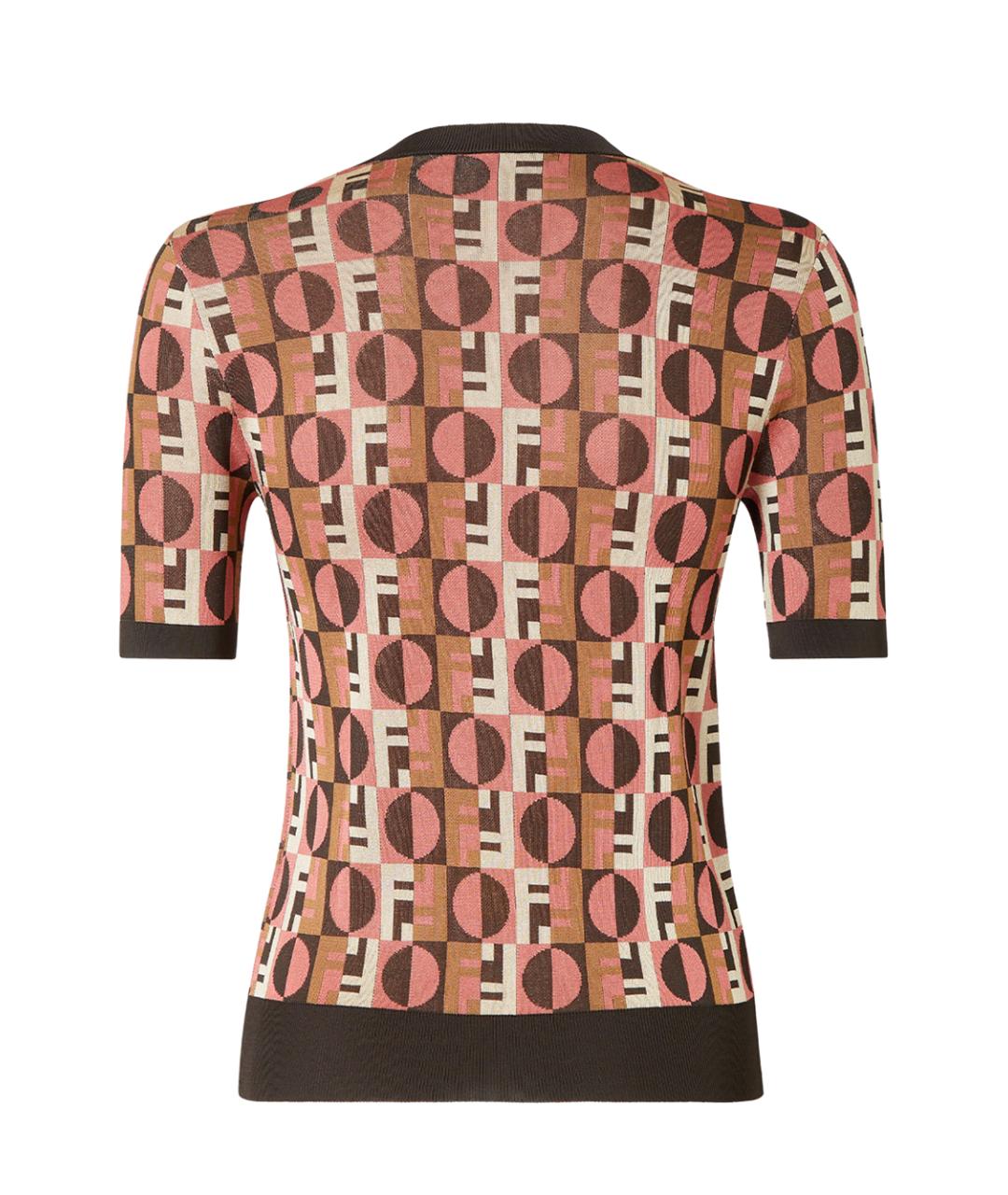 FENDI Мульти хлопковая футболка, фото 2