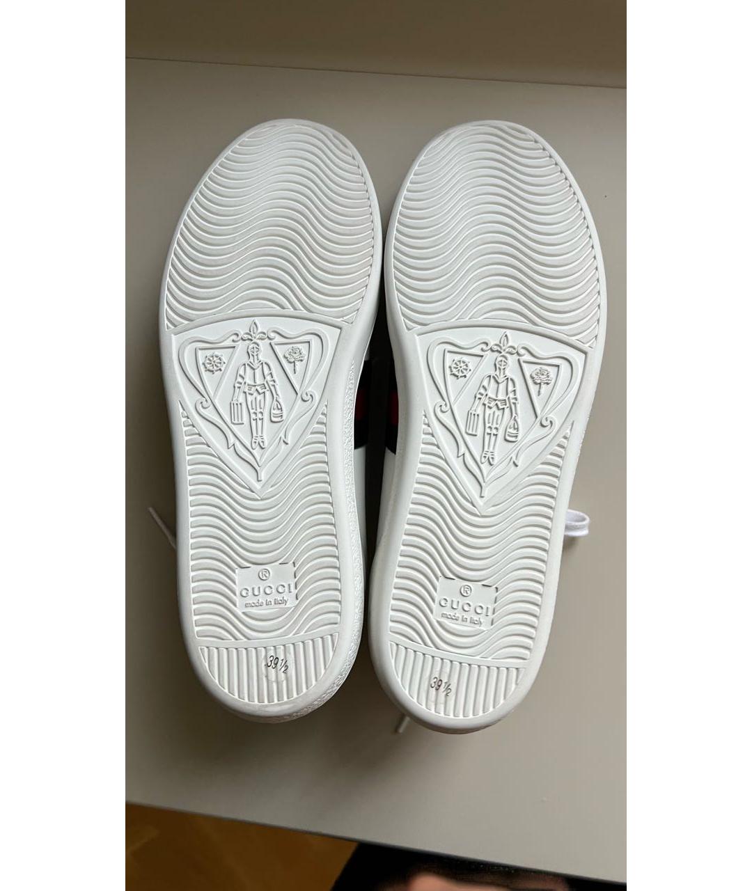 GUCCI Белые кожаные кеды, фото 5