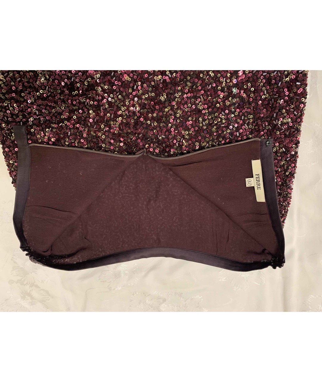 GIANFRANCO FERRE Фиолетовая сетчатая юбка миди, фото 7