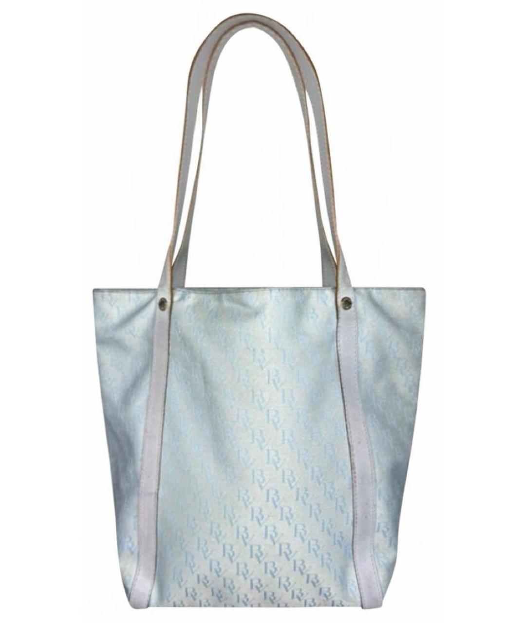 BOTTEGA VENETA Голубая тканевая сумка тоут, фото 1