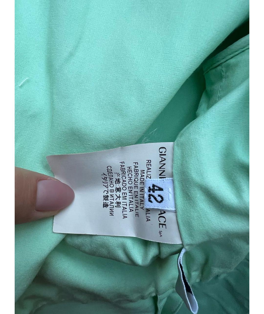 VERSACE Бирюзовое хлопковое повседневное платье, фото 6