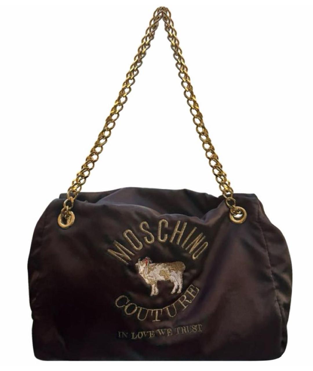 MOSCHINO Коричневая сумка с короткими ручками, фото 1