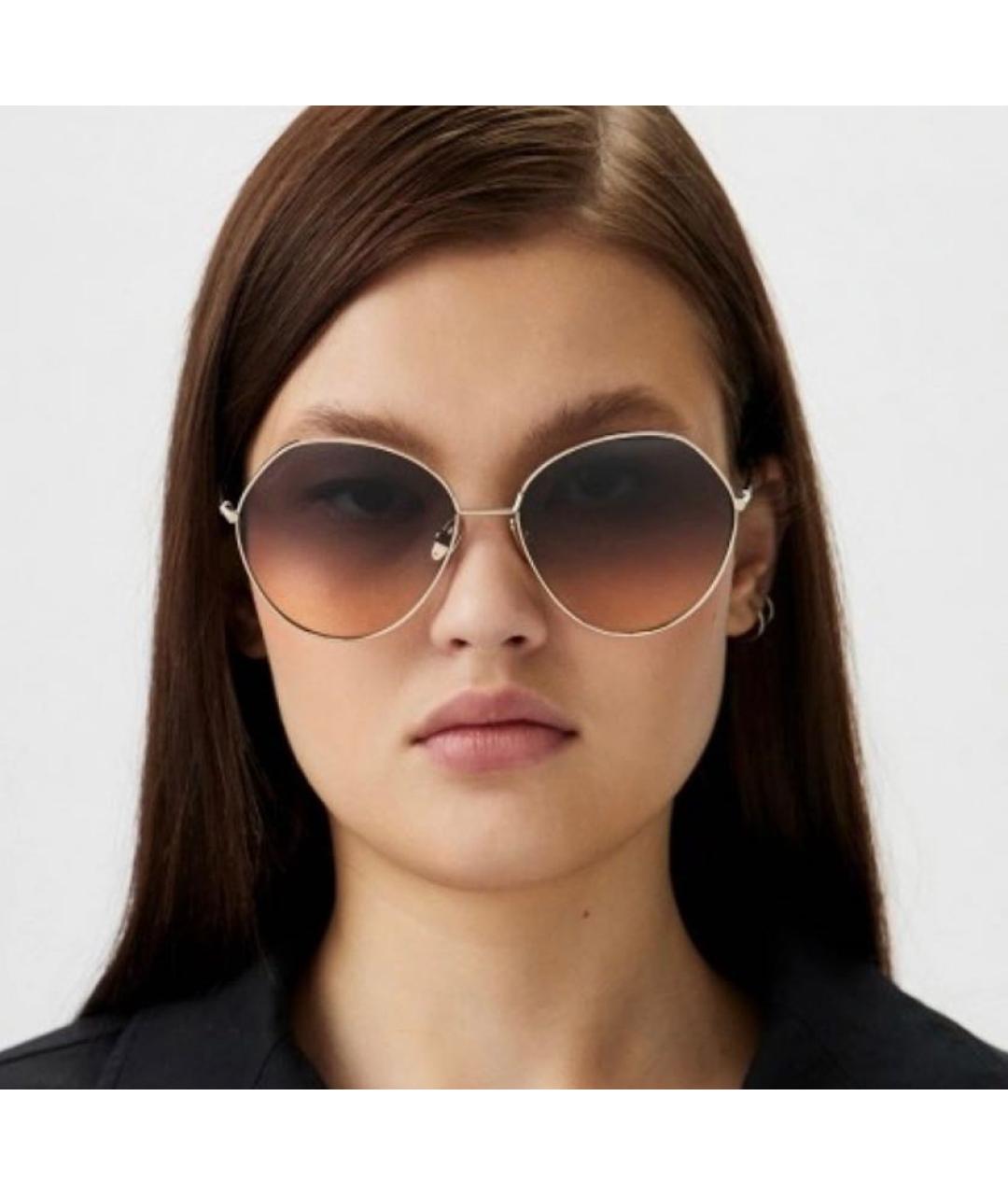 MAX MARA Голубые металлические солнцезащитные очки, фото 6