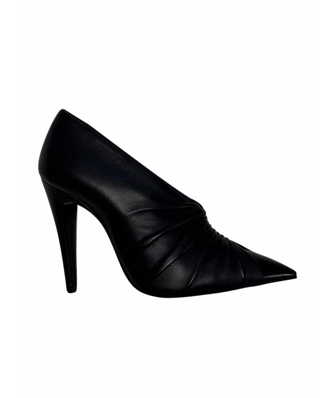 SAINT LAURENT Черные кожаные туфли, фото 1