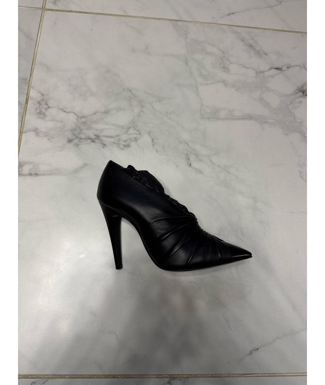 SAINT LAURENT Черные кожаные туфли, фото 8