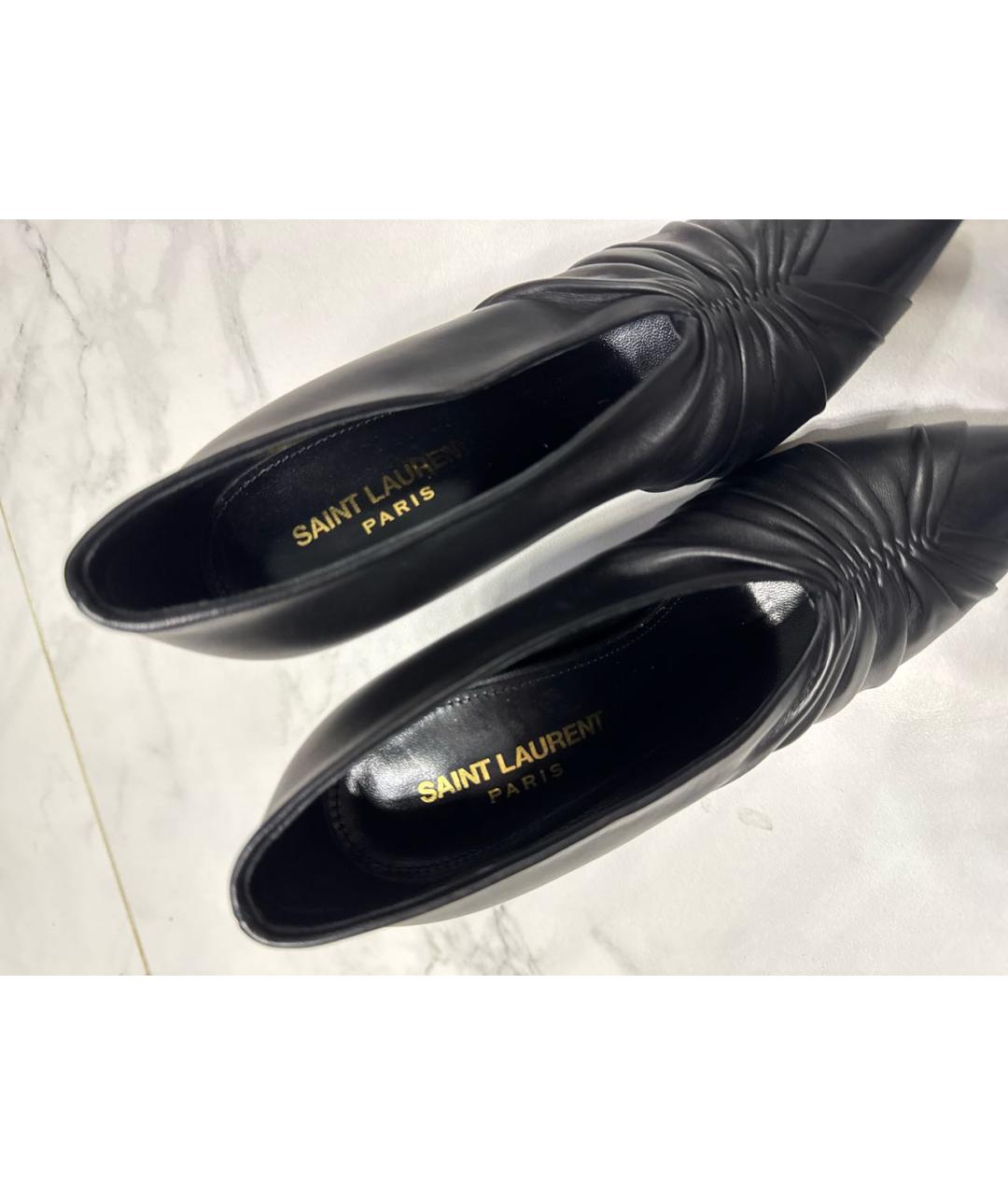 SAINT LAURENT Черные кожаные туфли, фото 6