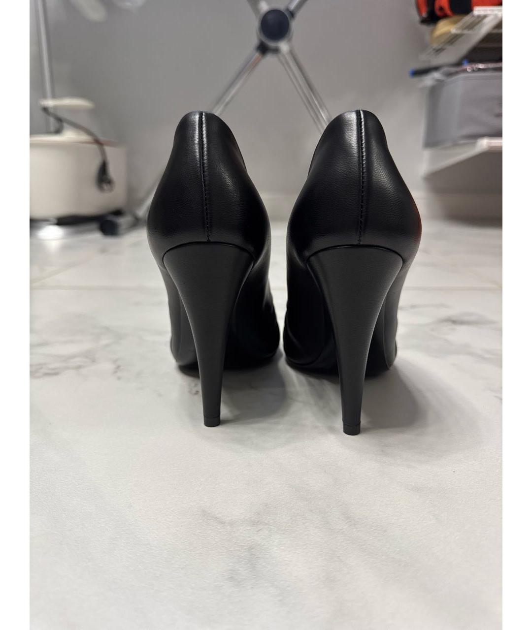 SAINT LAURENT Черные кожаные туфли, фото 4