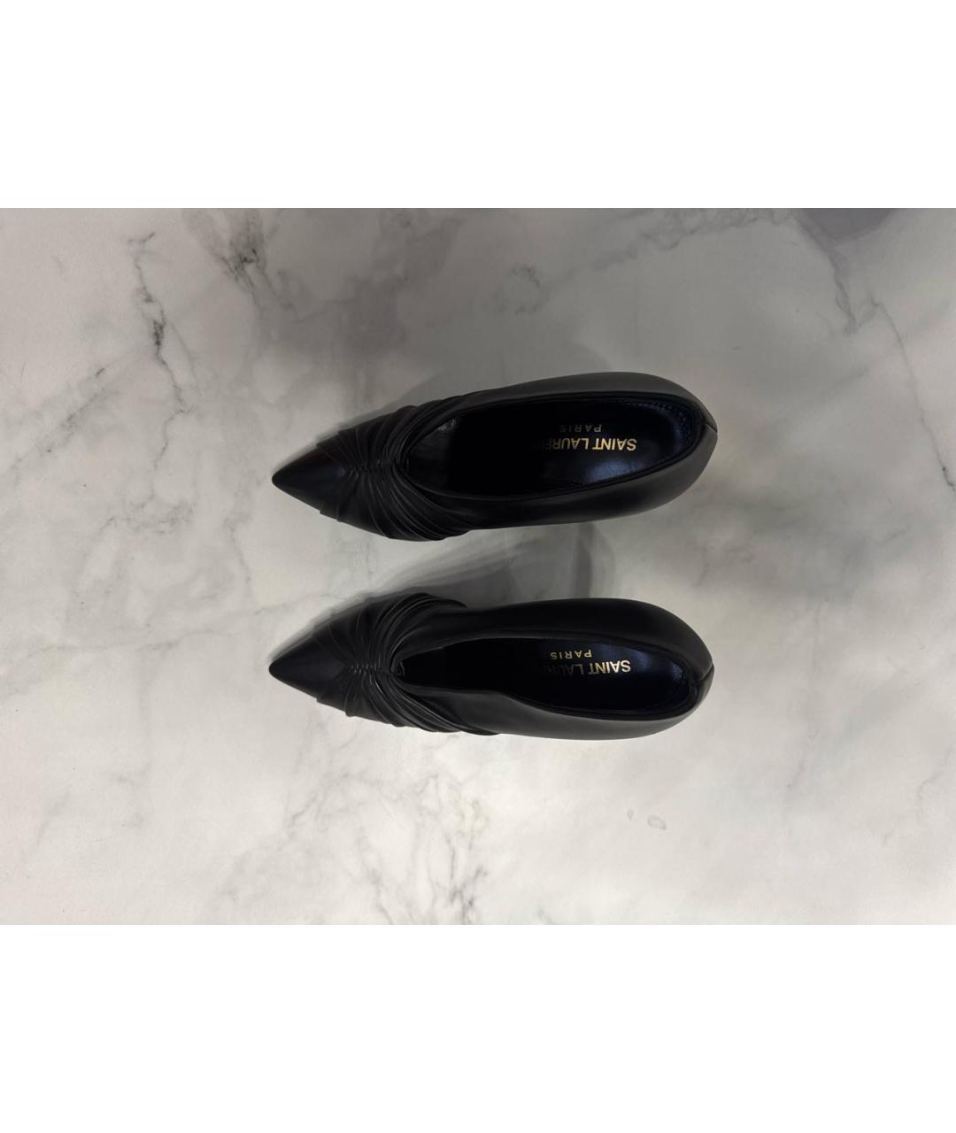 SAINT LAURENT Черные кожаные туфли, фото 3