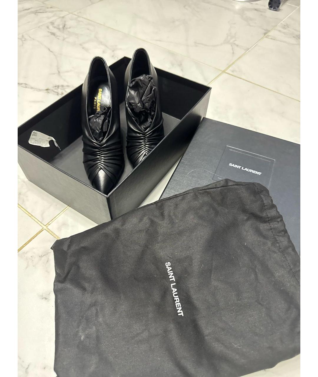 SAINT LAURENT Черные кожаные туфли, фото 7