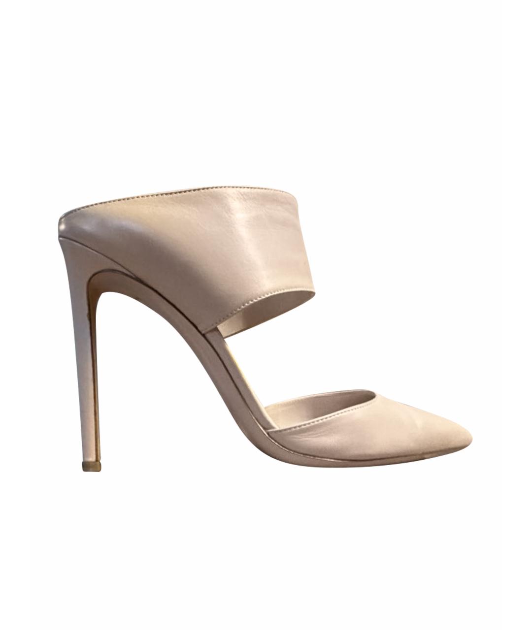 GIANVITO ROSSI Бежевые кожаные туфли, фото 1