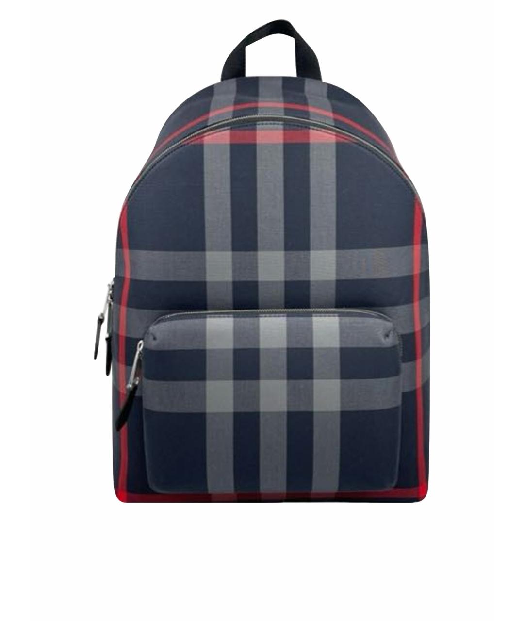 BURBERRY Темно-синий кожаный рюкзак, фото 1