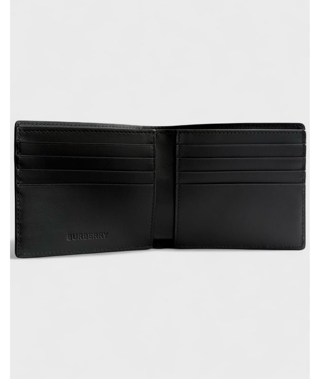 BURBERRY Черный кожаный кошелек, фото 2