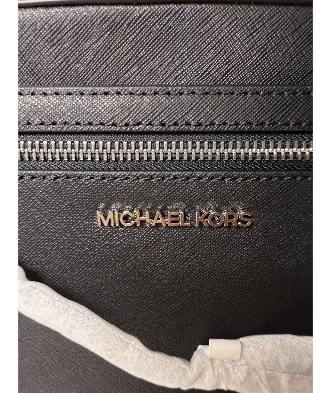 MICHAEL KORS Черная кожаная сумка через плечо, фото 5