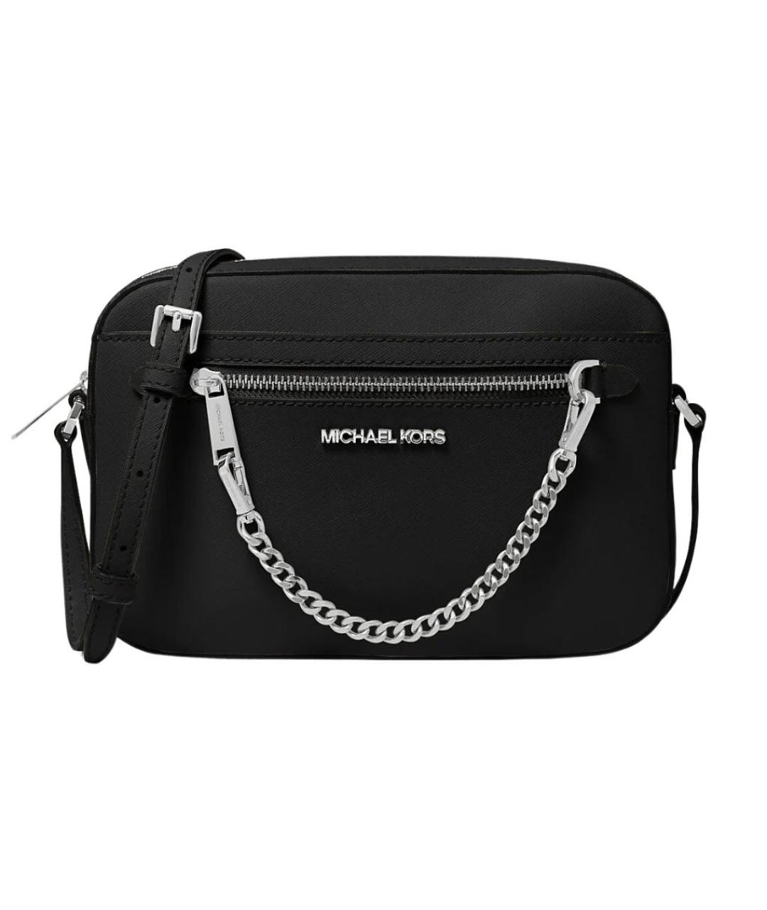 MICHAEL KORS Черная кожаная сумка через плечо, фото 1