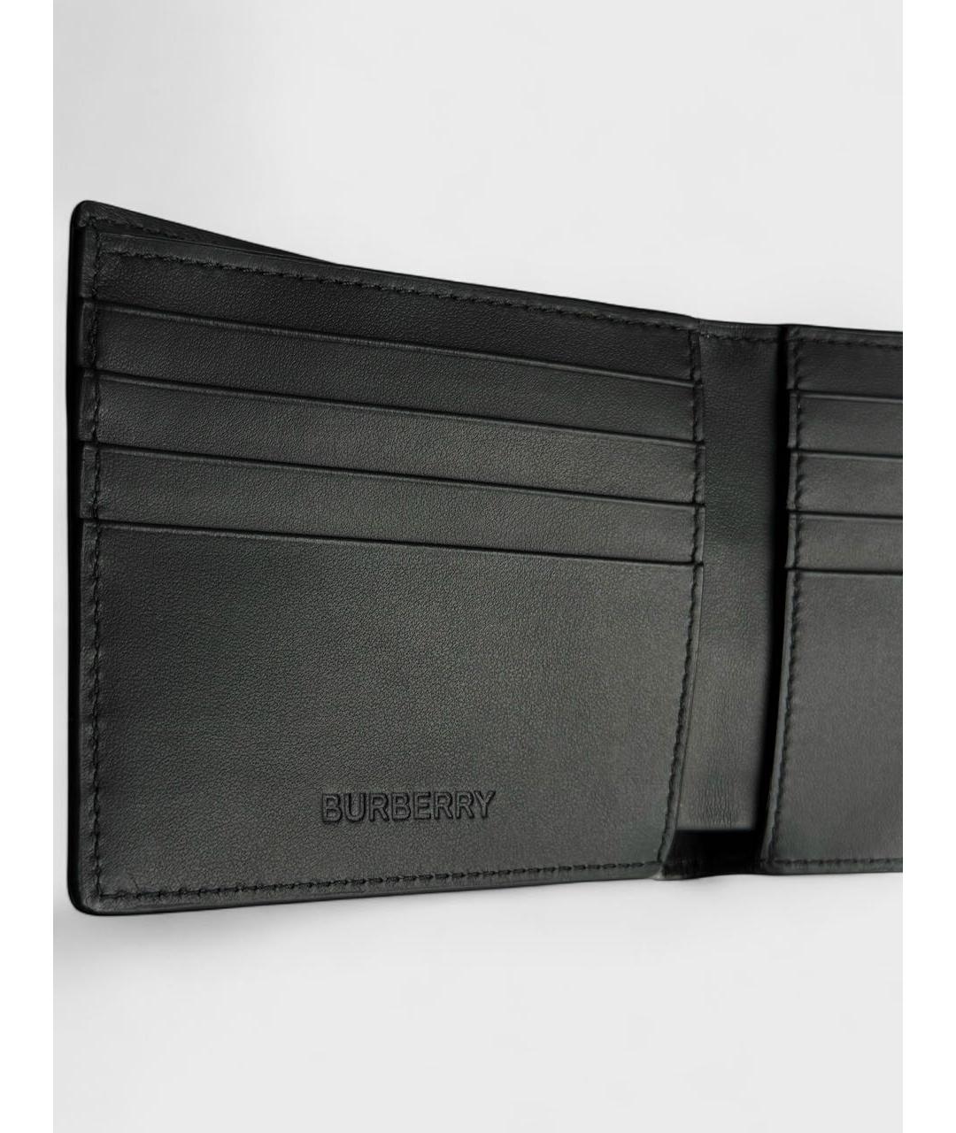 BURBERRY Черный кожаный кошелек, фото 3