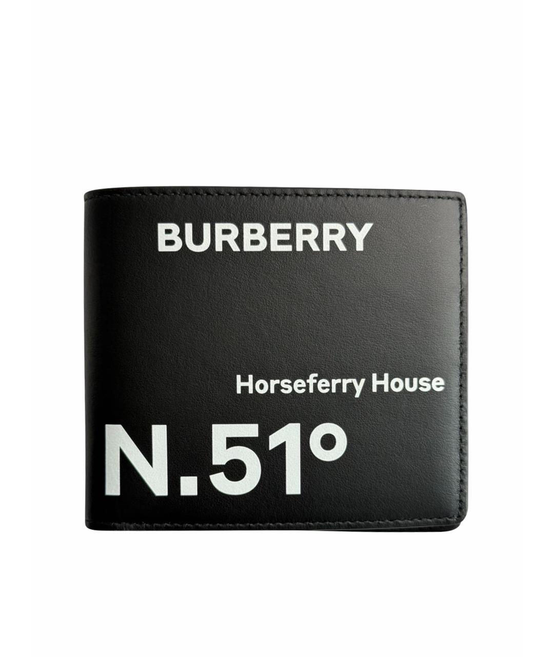 BURBERRY Черный кожаный кошелек, фото 1