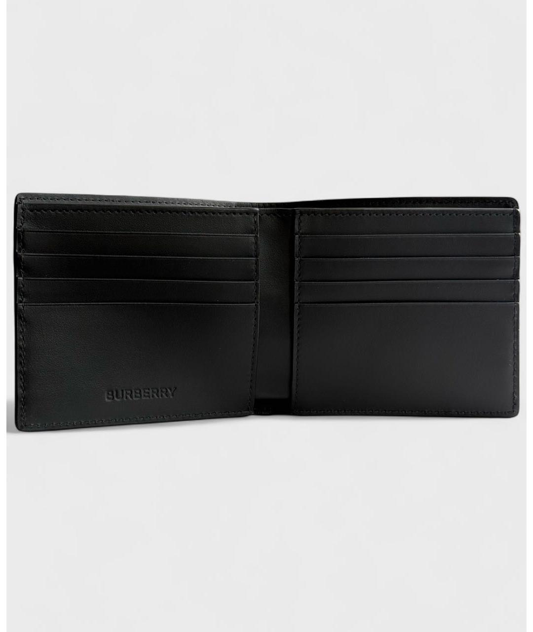 BURBERRY Черный кожаный кошелек, фото 2