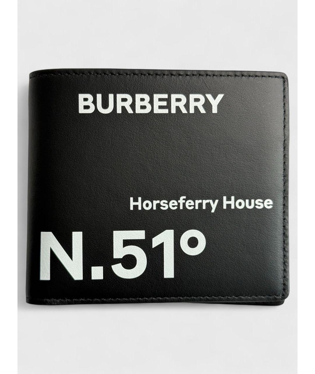 BURBERRY Черный кожаный кошелек, фото 6