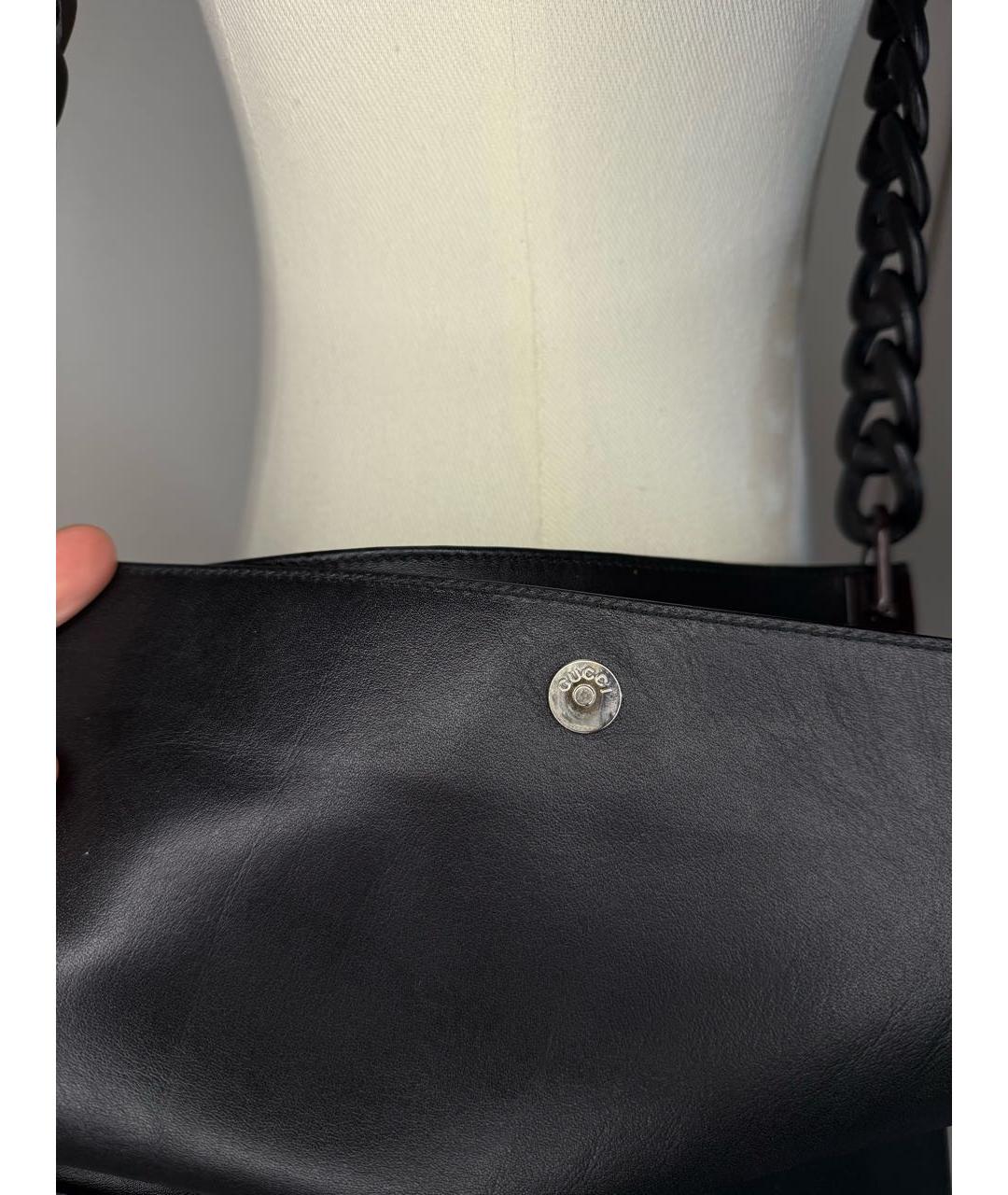 GUCCI Черная кожаная сумка через плечо, фото 5