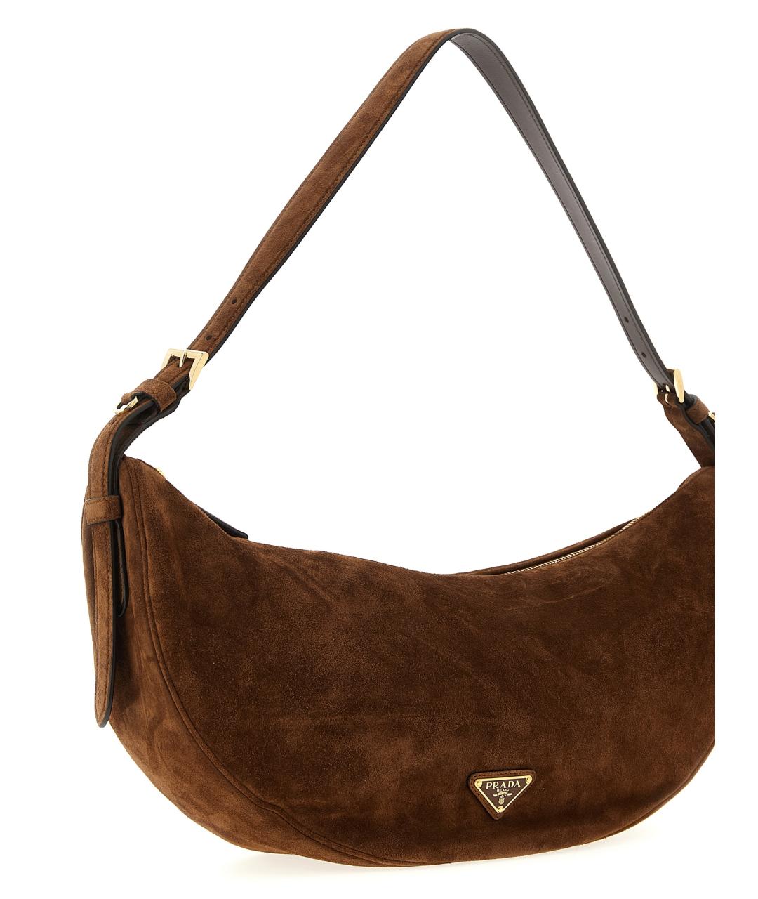 PRADA Коричневая замшевая сумка через плечо, фото 3