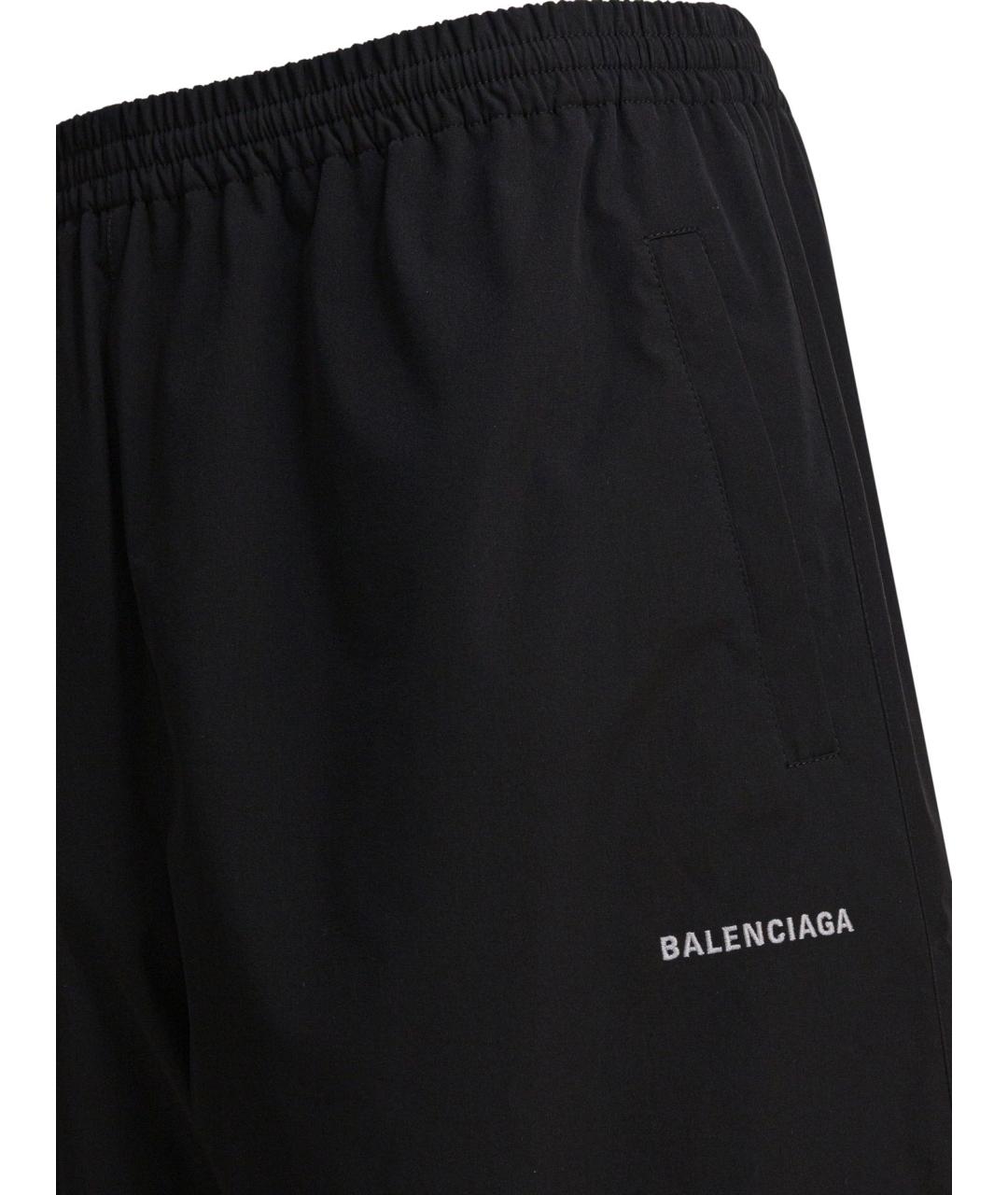 BALENCIAGA Черные полиэстеровые повседневные брюки, фото 4