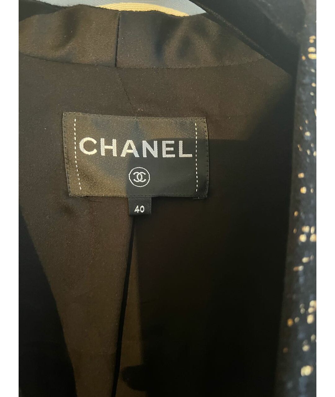 CHANEL PRE-OWNED Черный твидовый костюм с брюками, фото 3