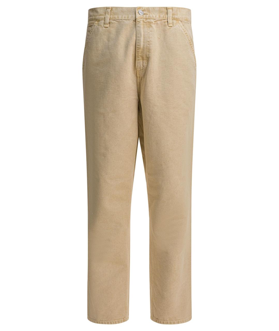 CARHARTT WIP Бежевые хлопковые повседневные брюки, фото 1