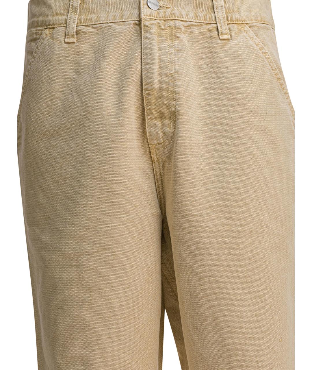 CARHARTT WIP Бежевые хлопковые повседневные брюки, фото 3