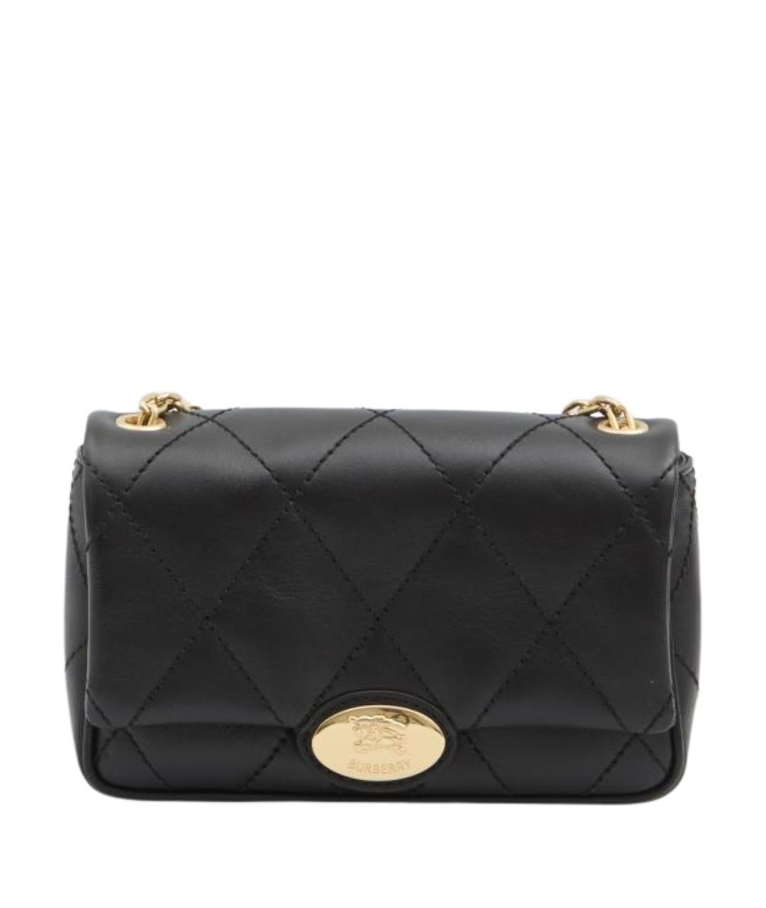 BURBERRY Черная кожаная сумка через плечо, фото 1