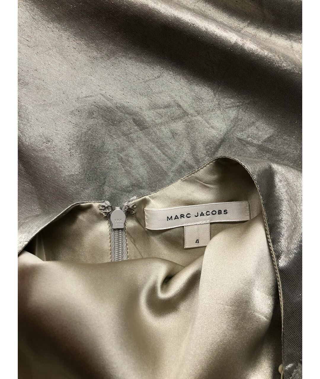 MARC JACOBS Серебряное шелковое вечернее платье, фото 4