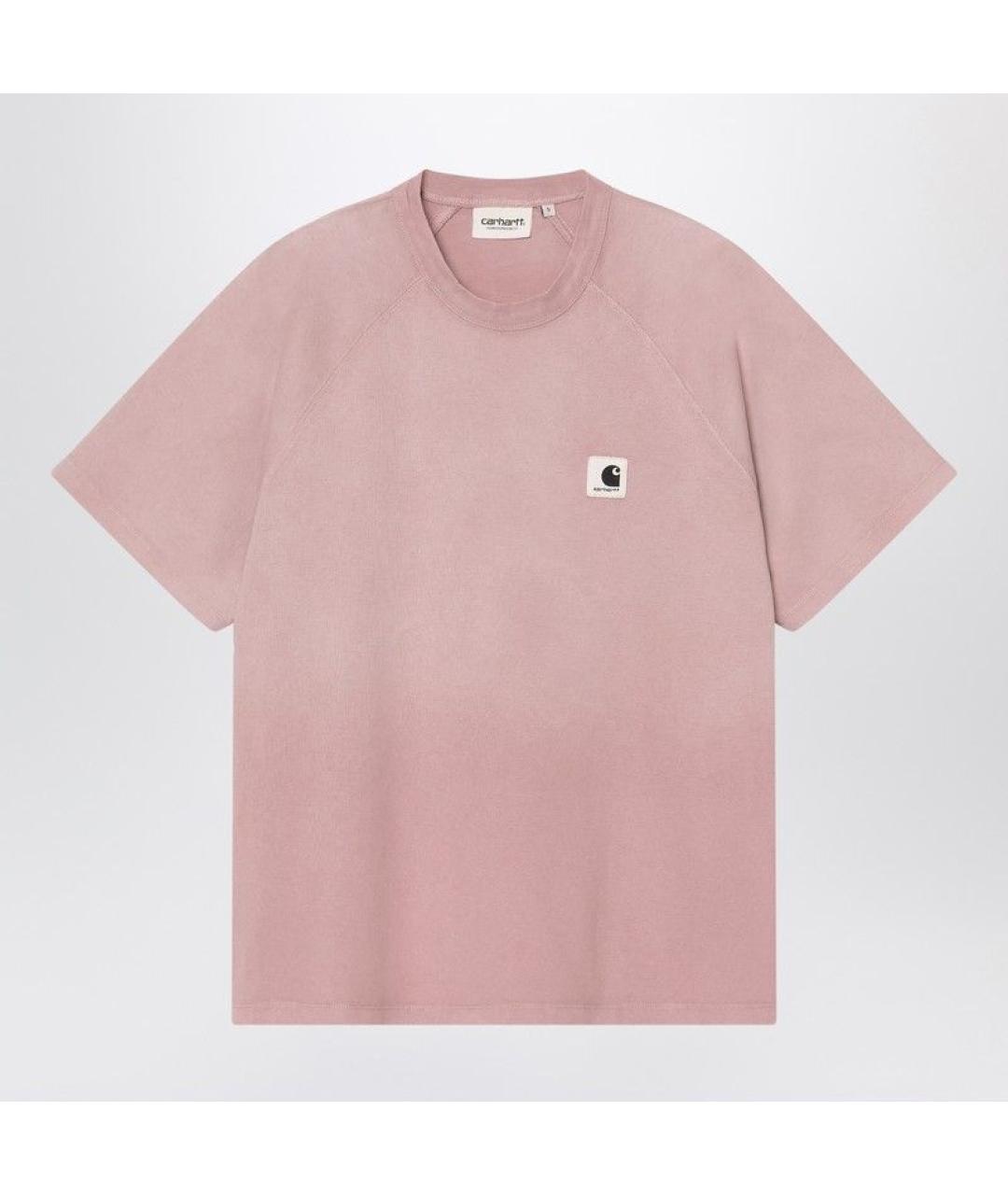 CARHARTT WIP Розовая хлопковая футболка, фото 3