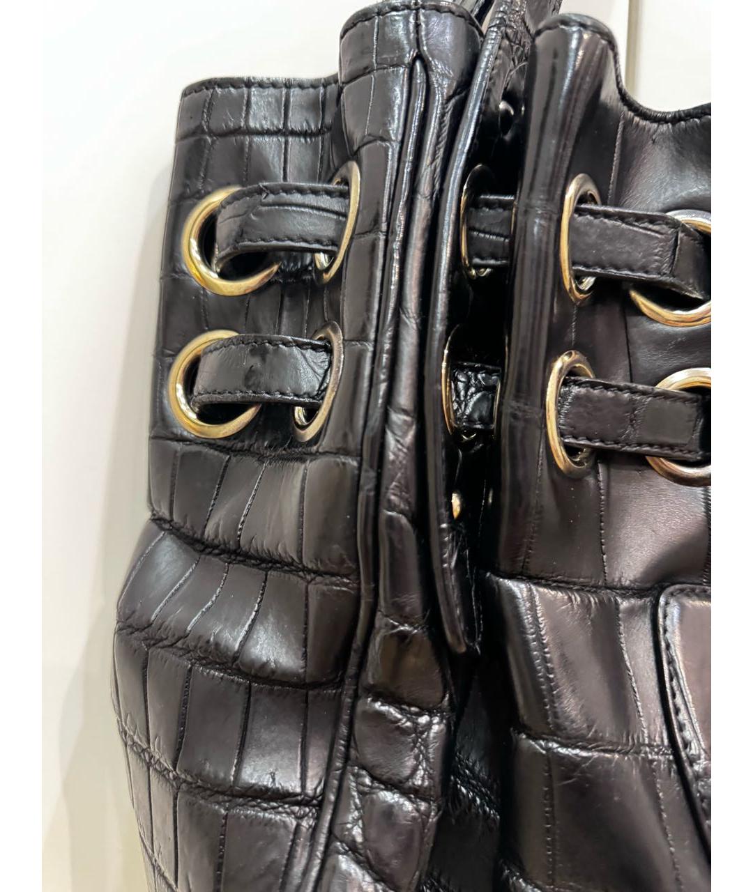 JIMMY CHOO Черная сумка тоут из экзотической кожи, фото 4