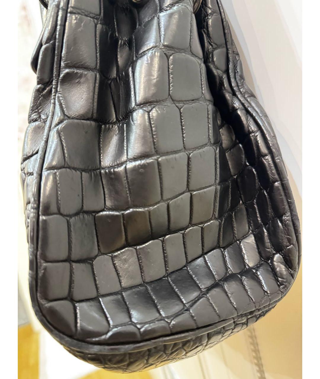 JIMMY CHOO Черная сумка тоут из экзотической кожи, фото 5