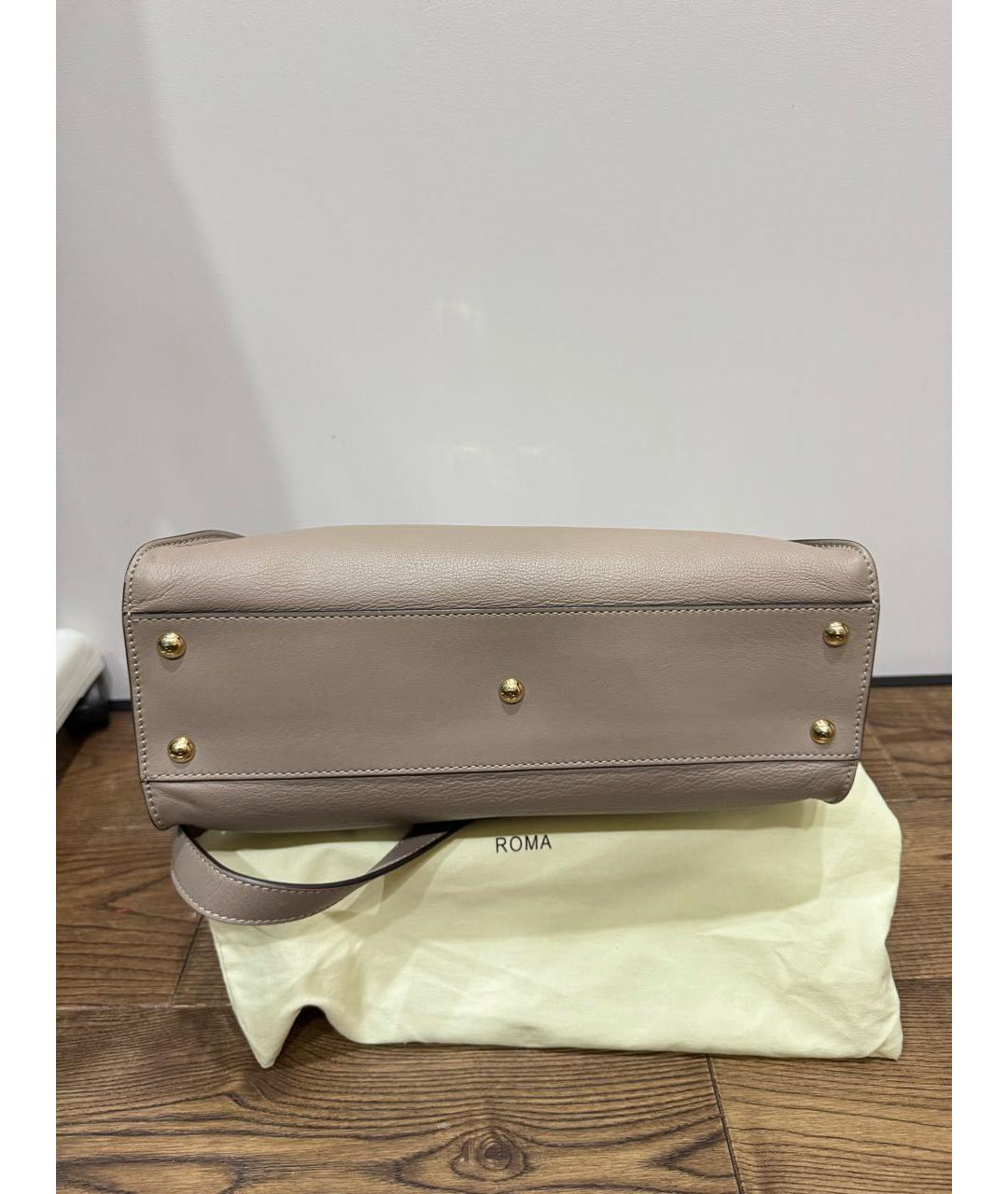 FENDI Антрацитовая кожаная сумка тоут, фото 7