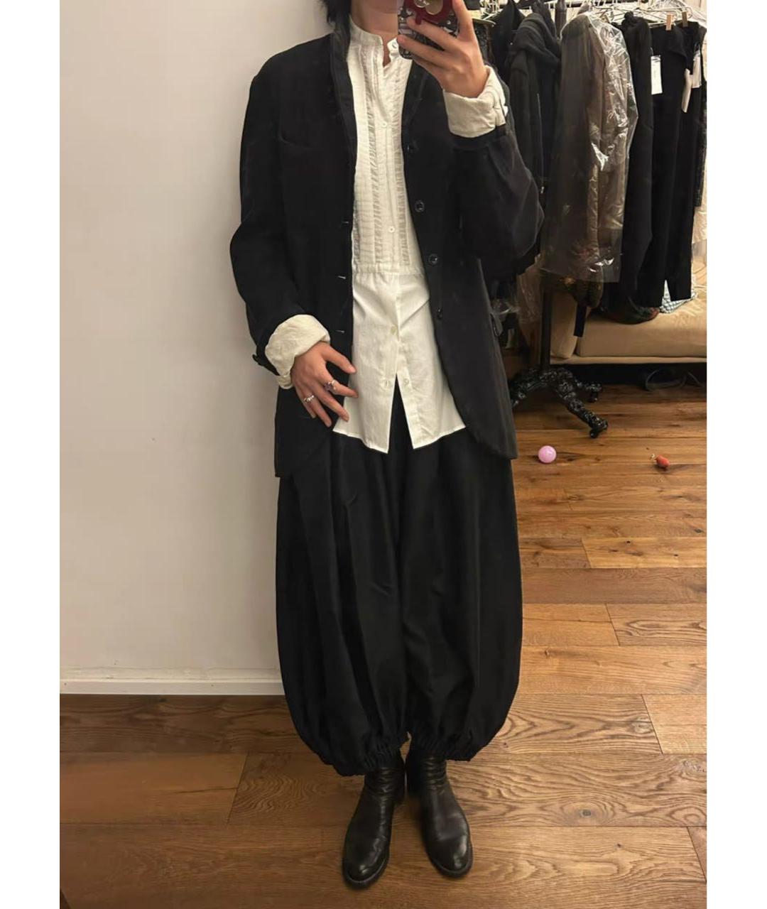 COMME DES GARÇONS Черные хлопковые брюки широкие, фото 5