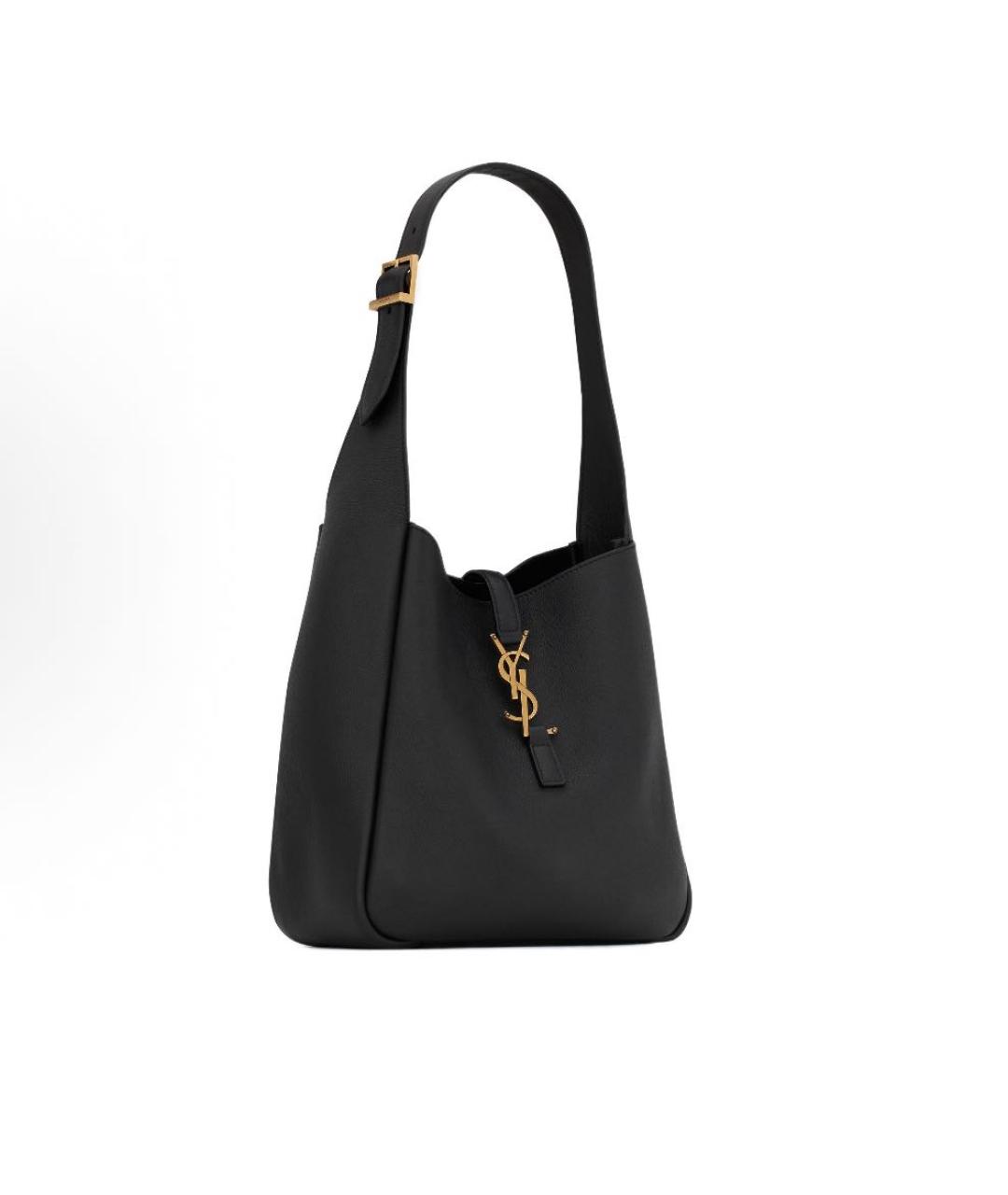 SAINT LAURENT Черная кожаная сумка с короткими ручками, фото 2