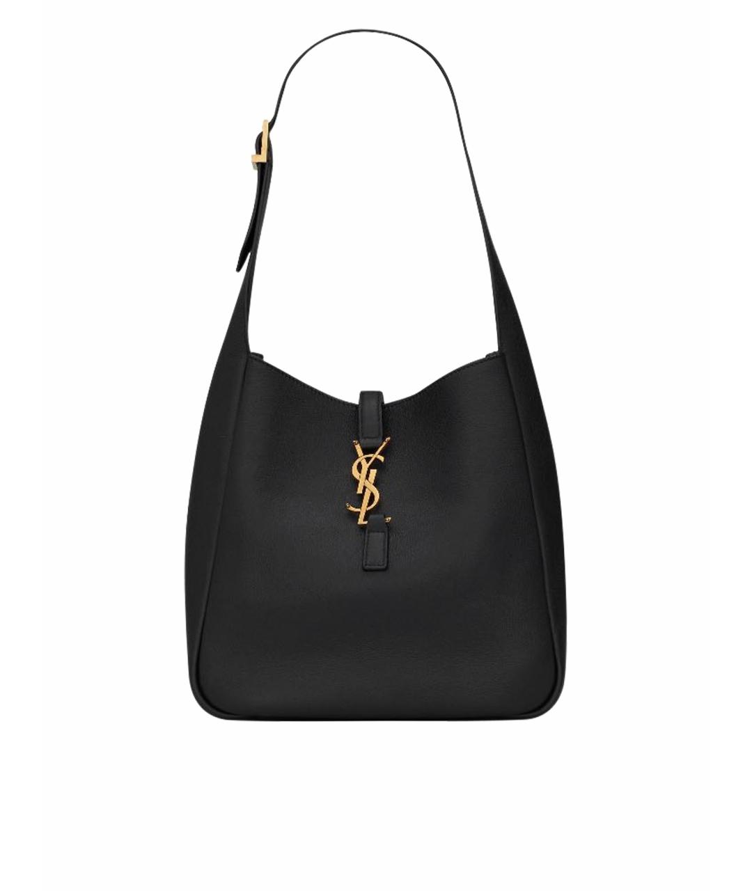 SAINT LAURENT Черная кожаная сумка с короткими ручками, фото 1