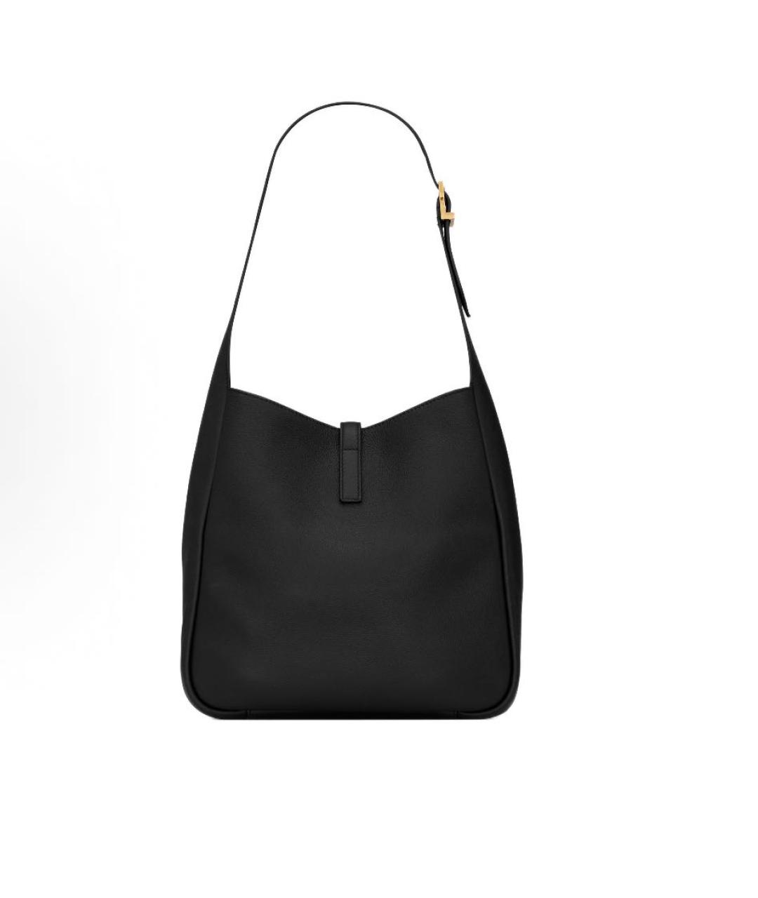 SAINT LAURENT Черная кожаная сумка с короткими ручками, фото 4