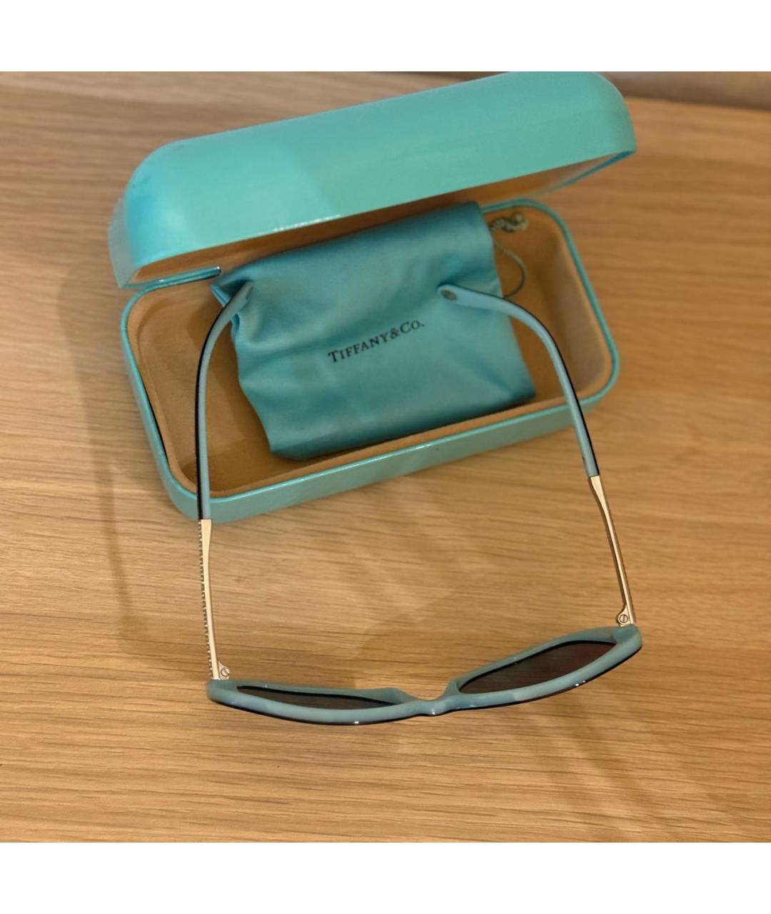 TIFFANY&CO Бирюзовые пластиковые солнцезащитные очки, фото 4