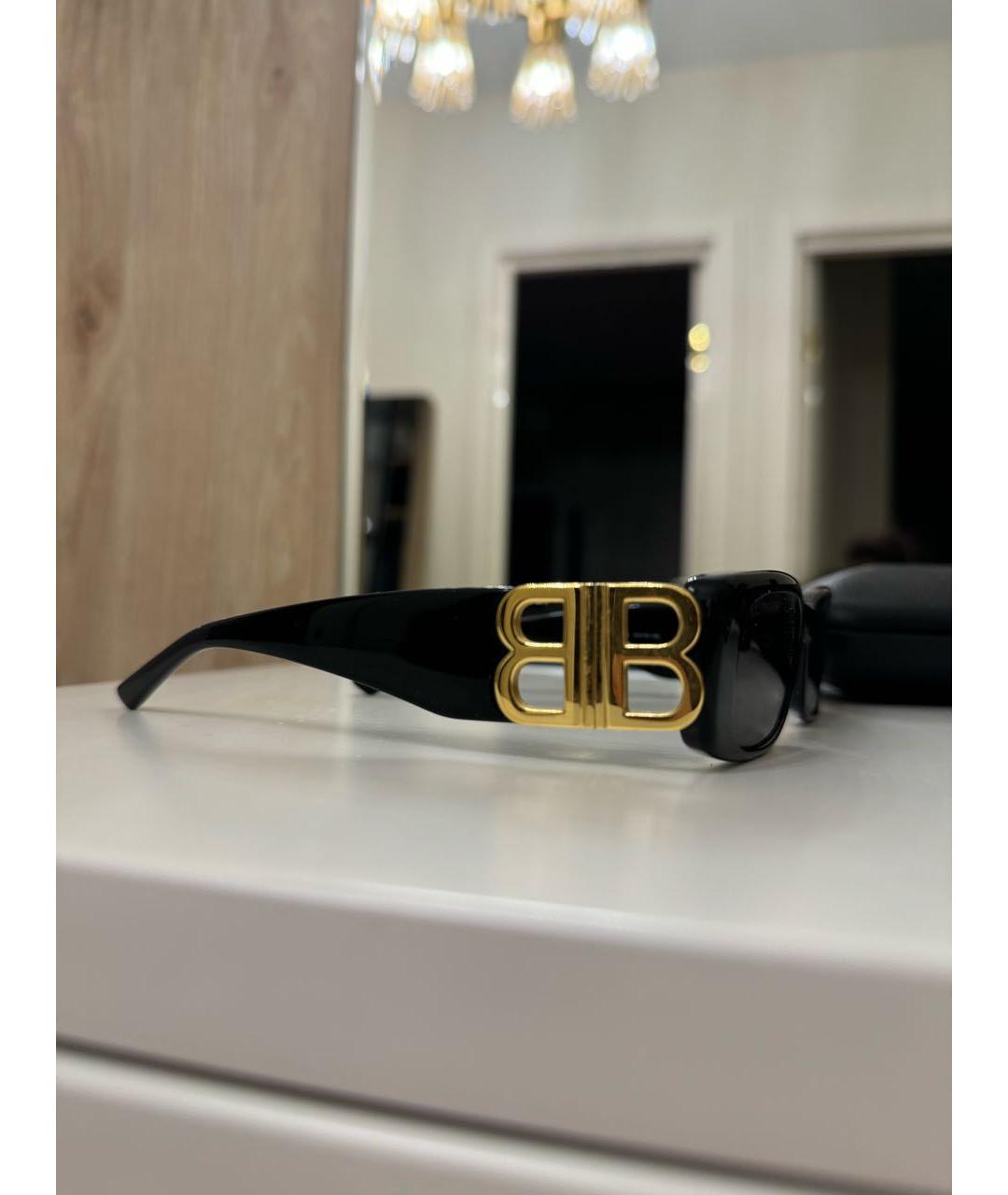 BALENCIAGA Черные пластиковые солнцезащитные очки, фото 2