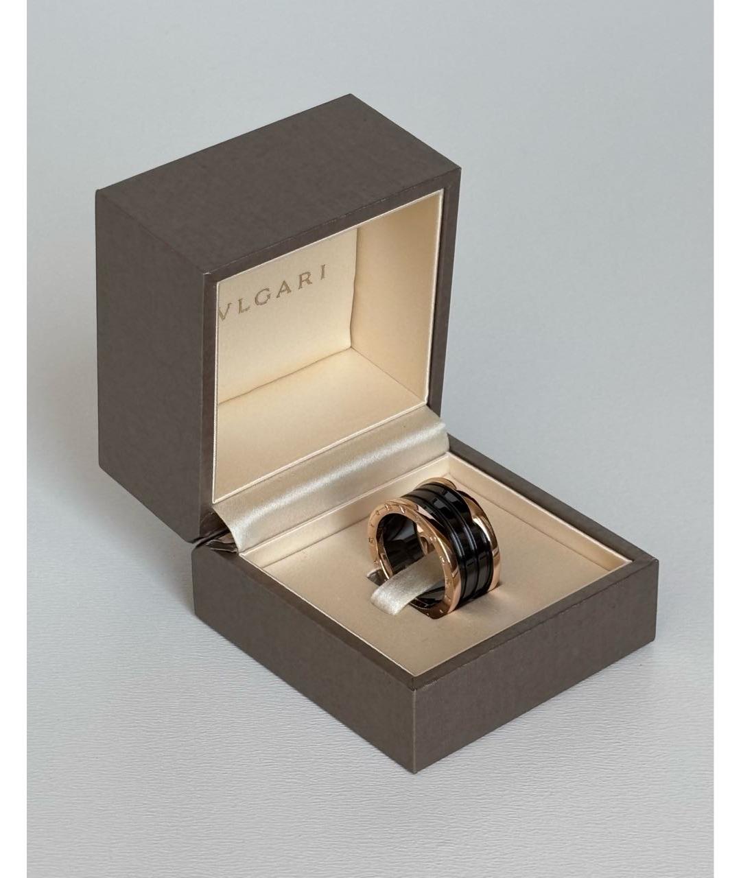 BVLGARI Черное кольцо из розового золота, фото 3