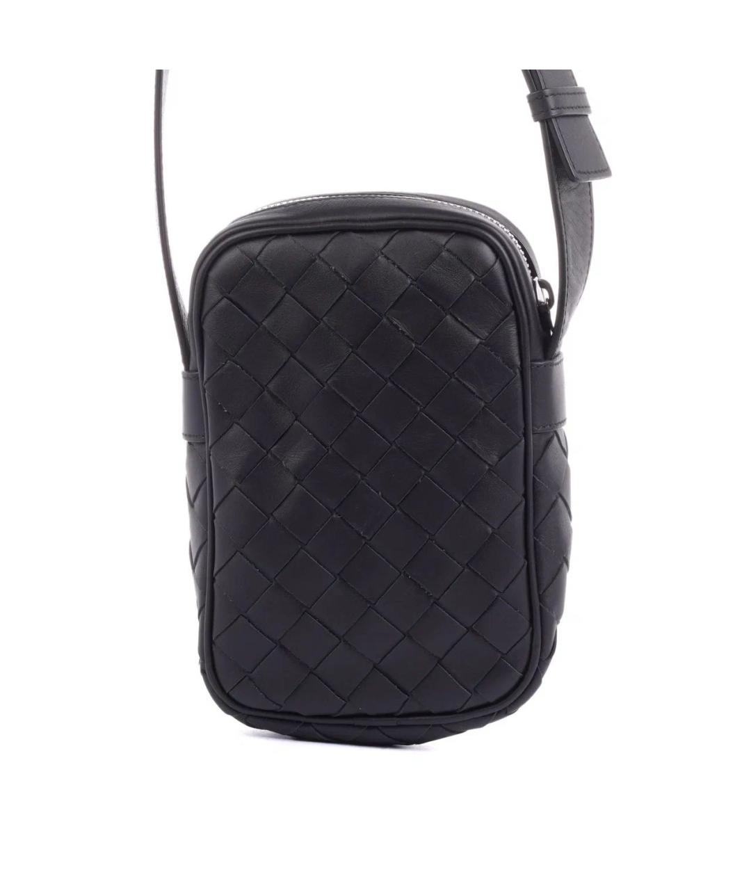 BOTTEGA VENETA Черная кожаная сумка на плечо, фото 3