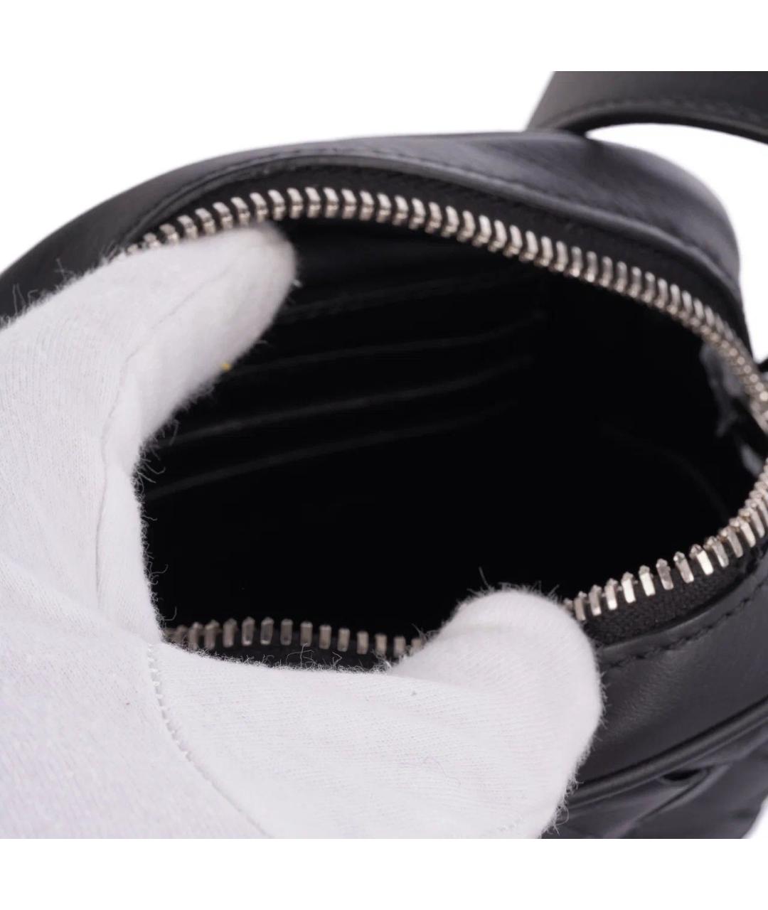 BOTTEGA VENETA Черная кожаная сумка на плечо, фото 7